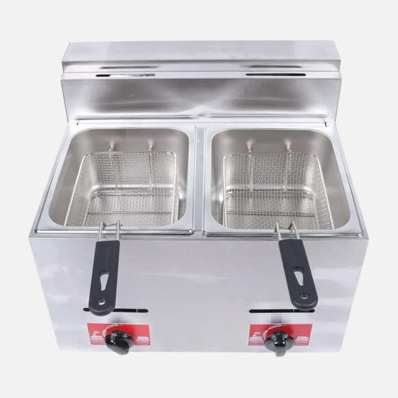 12L Commercial Countertop Gas Fryer, 2 Basket - Image 2