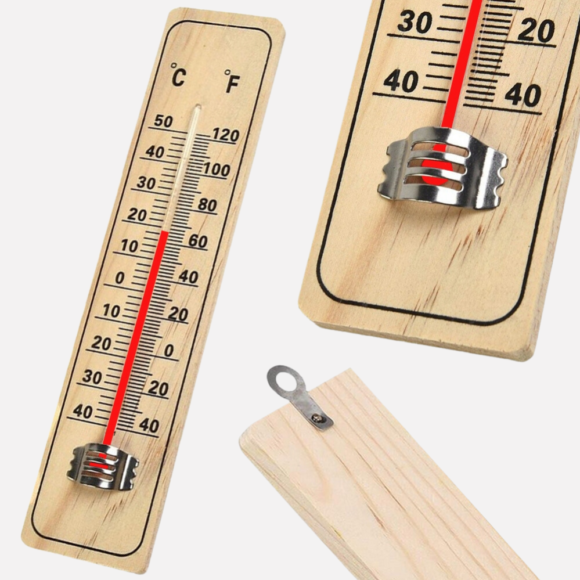 Wall Thermometer Wood For Room Temperature - Image 2