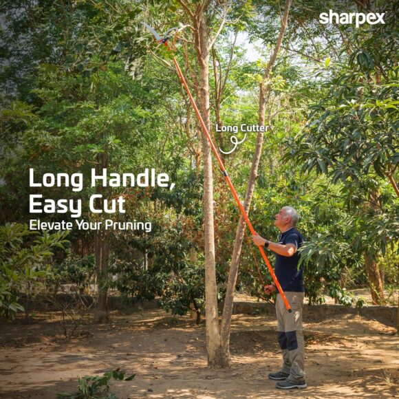 Sharpex 2 Stage Telescopic Long Cutter for Tree | 10 Feet Tree Pole Pruner Long Handle Adjustable (5 feet To 10 feet) - Image 2