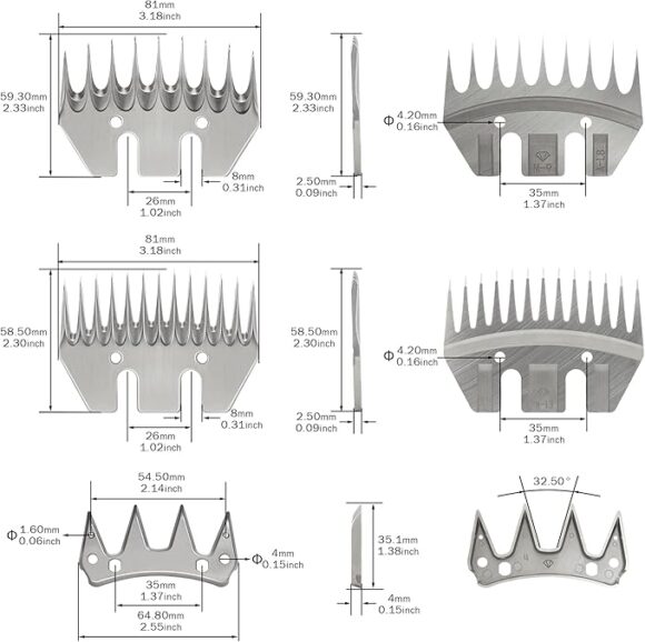 9/4 Teeth Pet Sheep Replacement Blades Replacement for Oster, Lister,  Sheep Clippers. - Image 2