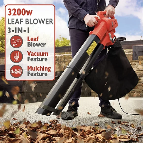 3 In 1 Electric Leaf Blower, Vacuum & Shredder Corded.