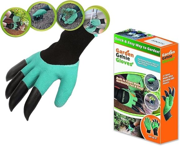 YeBon Pair Garden Gloves with ABS Plastic Fingertips Genie Gloves - Image 3