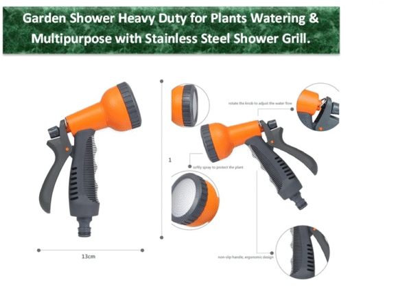 Garden Hose Nozzle spray shower for plants watering and multi purpose use.