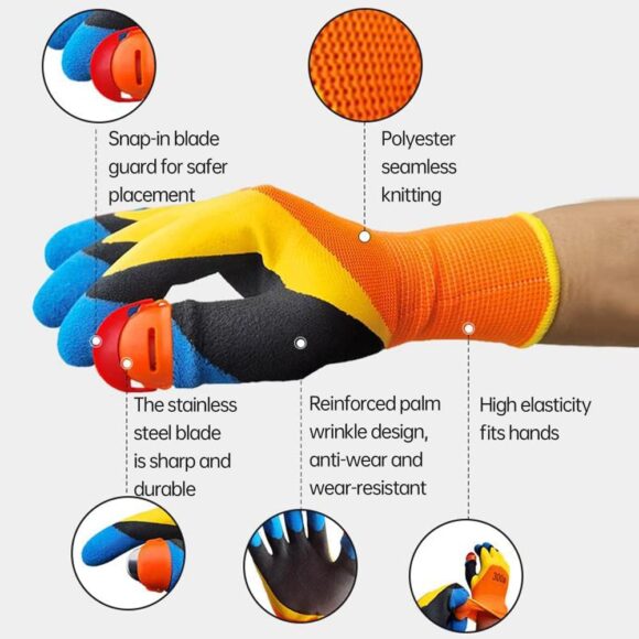 Gardening Gloves With Thumb Knife for Planting