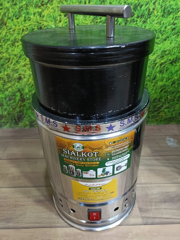 Hard Dry Masala Grinder Machine Silver body.