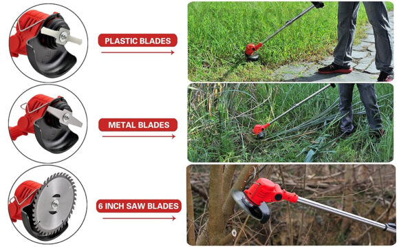 Cordless Electric Grass Cutter Machine, Adjustable Height and Portable Garden Lawn Trimmer - Image 3