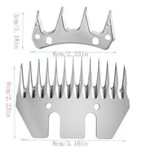 4/13 Teeth Straight Replacement Blades for Sheep Shears, Professional Stainless Steel Sheep Shearing Clipper Blades