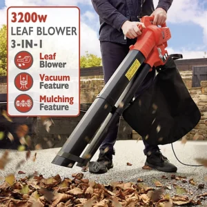 3 In 1 Electric Leaf Blower, Vacuum & Shredder Corded.