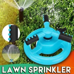 Garden Sprinkler - 360 Degrees Rotating Garden 3-Arm Sprinkler- Lawn and Garden Rain Shower
