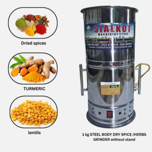 Dry Grinder 1 KG Capacity – Heavy Duty Stainless Steel Blade(WithOUT Stand)